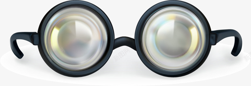 黑色圆圈眼镜png免抠素材_新图网 https://ixintu.com 圆圈眼镜 圆形眼镜 学霸 教育 知识 老学究 黑色眼镜