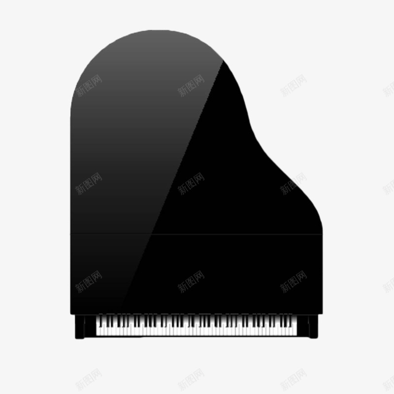 手绘黑色大钢琴png免抠素材_新图网 https://ixintu.com 乐器 俯视 琴键 钢琴 音乐 黑白钢琴键 黑色手绘