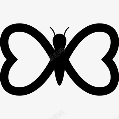 蝴蝶的翅膀像心脏图标图标