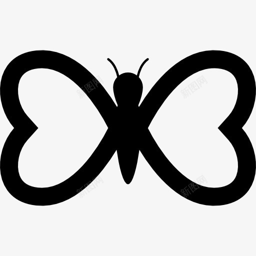 蝴蝶的翅膀像心脏图标png_新图网 https://ixintu.com 动物 形状 昆虫 翅膀的心 蝴蝶