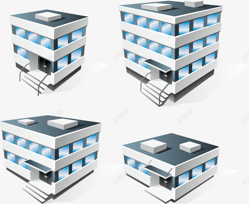 房屋模型png免抠素材_新图网 https://ixintu.com 建筑 房地产 房屋模型 楼房模型