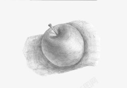 素描苹果黑白水果素描作品高清图片