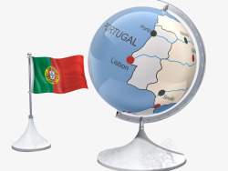 葡萄牙国旗地球仪素材
