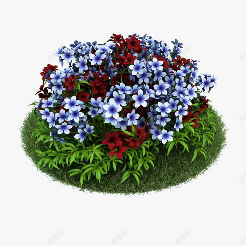 花圃png免抠素材_新图网 https://ixintu.com 模型 绿色植物 花卉 花圃 装饰