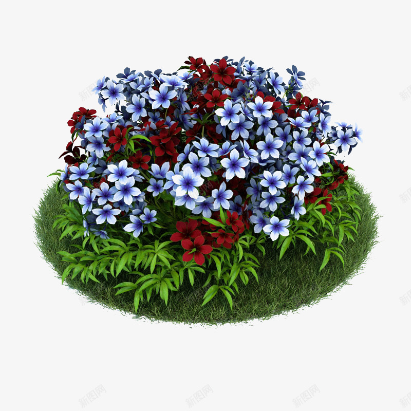 花圃png免抠素材_新图网 https://ixintu.com 模型 绿色植物 花卉 花圃 装饰