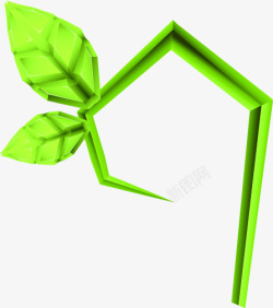 绿色树叶棱角形状素材