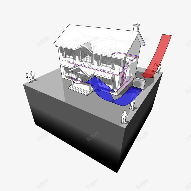 建筑模型png免抠素材_新图网 https://ixintu.com 3d 别墅 房地产 样板房 模型楼宇 示意图 立体
