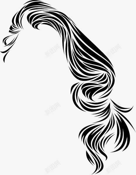 黑白长发png免抠素材_新图网 https://ixintu.com 发型 头发 女士 女士头发 女生发型 长发造型
