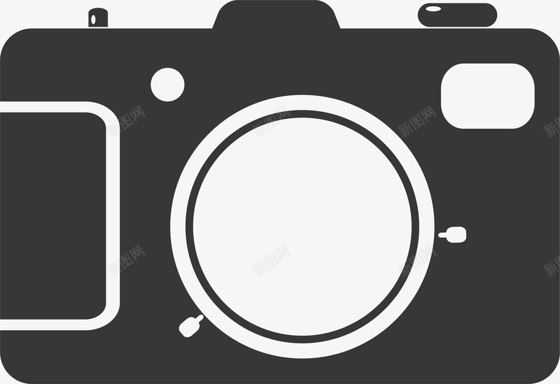相机图标黑色矢量图ai_新图网 https://ixintu.com 免抠 免费PNG 卡通手绘 旅游 相机 黑色 矢量图
