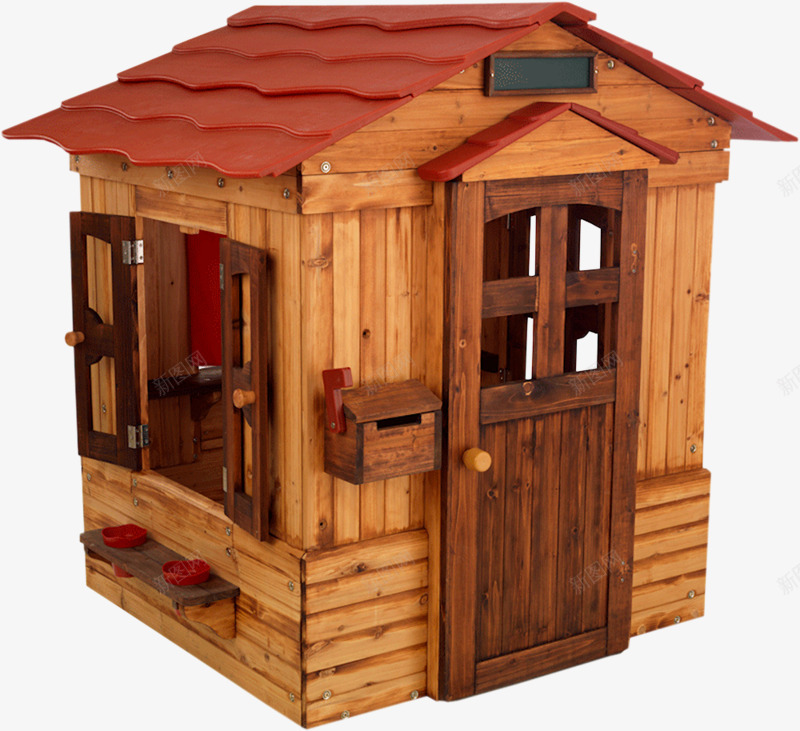木制房子屋子png免抠素材_新图网 https://ixintu.com 复古小屋 屋子模型 木头 装饰
