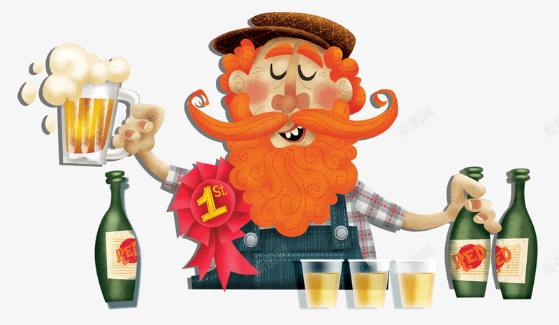 喝酒的老人png免抠素材_新图网 https://ixintu.com 啤酒 啤酒派对 啤酒节 喝酒 夏日清凉 狂欢派对 狂欢节 老人 酒吧