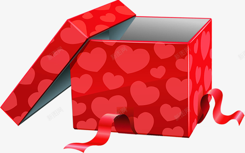 打开的红色爱心礼盒png免抠素材_新图网 https://ixintu.com 11 打开 爱心 礼盒 红色