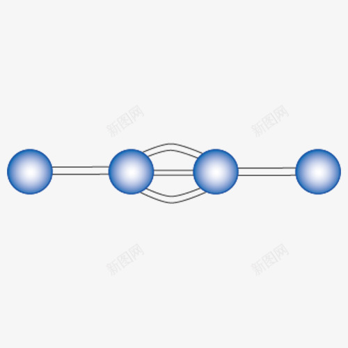 四分子2球棍模型png免抠素材_新图网 https://ixintu.com 化学教学 四分子2球棍模型 示意图 蓝色 高分子