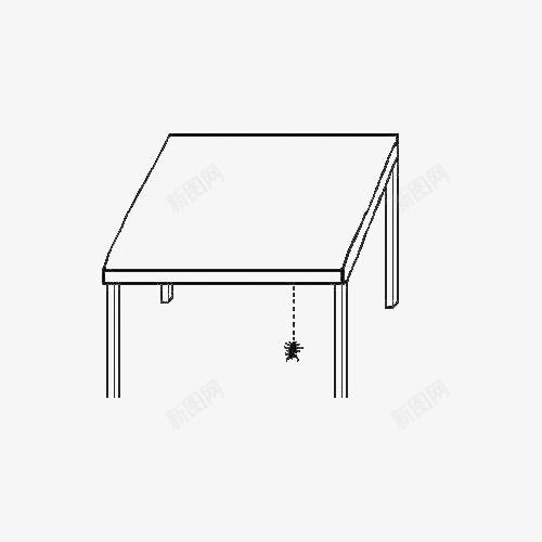 方桌子简笔绘画图标png_新图网 https://ixintu.com 卡通 方桌子 桌子简笔画 简笔 简笔绘画 素描 绘画 黑白
