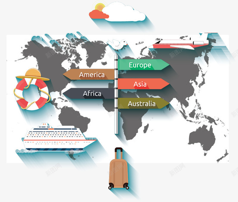 旅行度假地标矢量图eps免抠素材_新图网 https://ixintu.com holiday 境外旅游 度假 旅行 海报素材 矢量图
