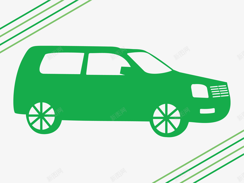 绿色SUV车的轮廓png免抠素材_新图网 https://ixintu.com 免费png素材 剪影素材 汽车 汽车轮廓 矢量素材