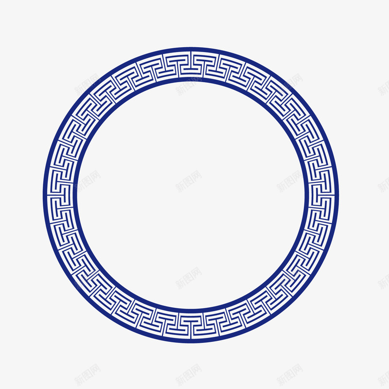 蓝色线条弯折边框圆圈png免抠素材_新图网 https://ixintu.com 圆圈 弯折 空心圆 线条 蓝色 边框