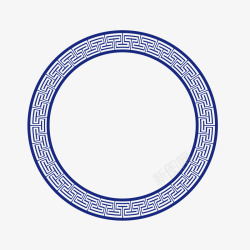 蓝色线条弯折边框圆圈素材