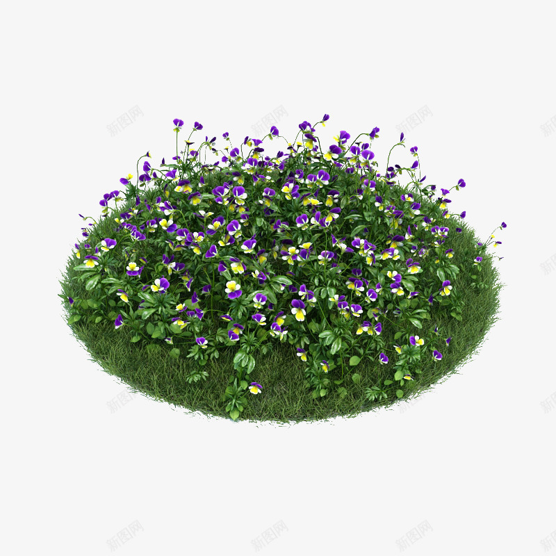 花卉模型png免抠素材_新图网 https://ixintu.com 绿色植物 花卉模型 花圃模型