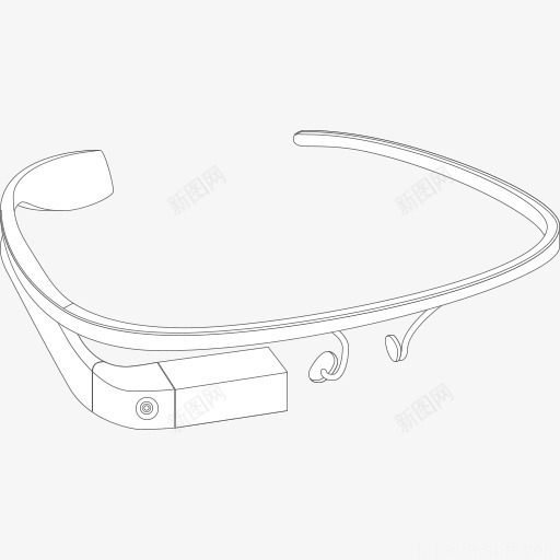 眼镜线稿png免抠素材_新图网 https://ixintu.com 3d模型 max 眼镜 谷歌 谷歌眼镜