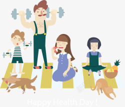 健康快乐生活世界卫生日人们健康生活矢量图高清图片