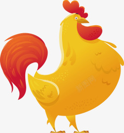 金色的公鸡线条公鸡水墨画公鸡矢量图高清图片