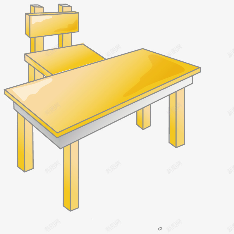 学习桌子png免抠素材_新图网 https://ixintu.com 书桌 摆设 模型 课桌 餐桌