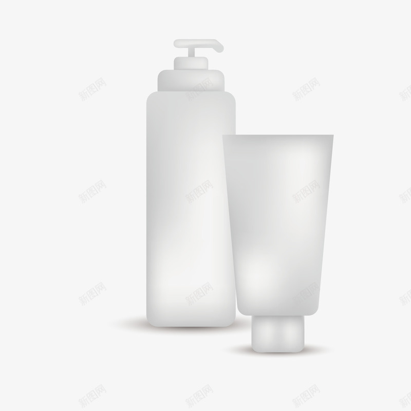 洗护套装png免抠素材_新图网 https://ixintu.com 包装瓶 护肤 瓶子 白色