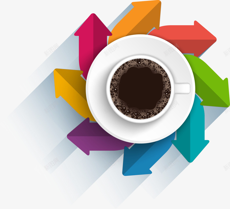 多彩咖啡圆圈png免抠素材_新图网 https://ixintu.com 咖啡 图案 圆圈 多彩 指标 箭头 装饰图案 边框纹理