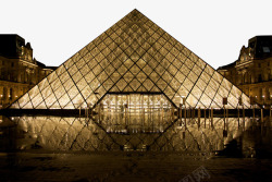 罗浮宫素材金色罗浮宫广场高清图片