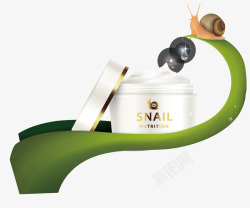 蜗牛补水面霜蜗牛护肤产品宣传海报高清图片