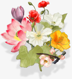 手绘装饰鲜花素材