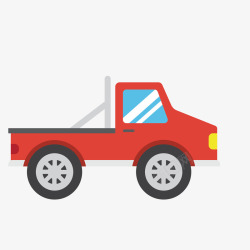 彩色货车铲车红色小货车图案矢量图高清图片