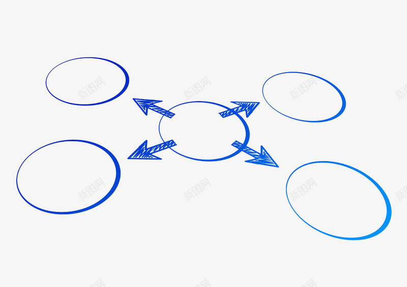 蓝色圆圈和手画箭头png免抠素材_新图网 https://ixintu.com 圆圈 手画 手画图 箭头 蓝色