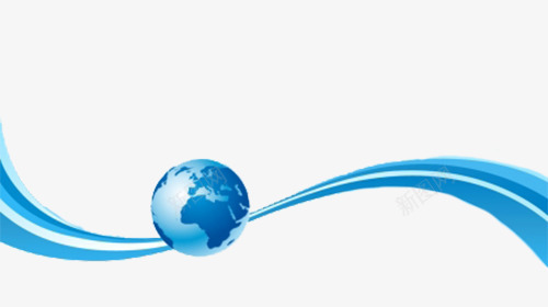 卡通小地球png免抠素材_新图网 https://ixintu.com 人机交互 卡通 地球模型 手绘 科技技术 蓝色 蓝色丝带