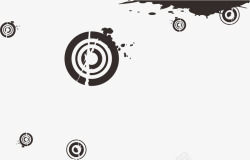 墨迹圆圈漂浮素材