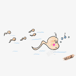 卡通精子们游泳素材