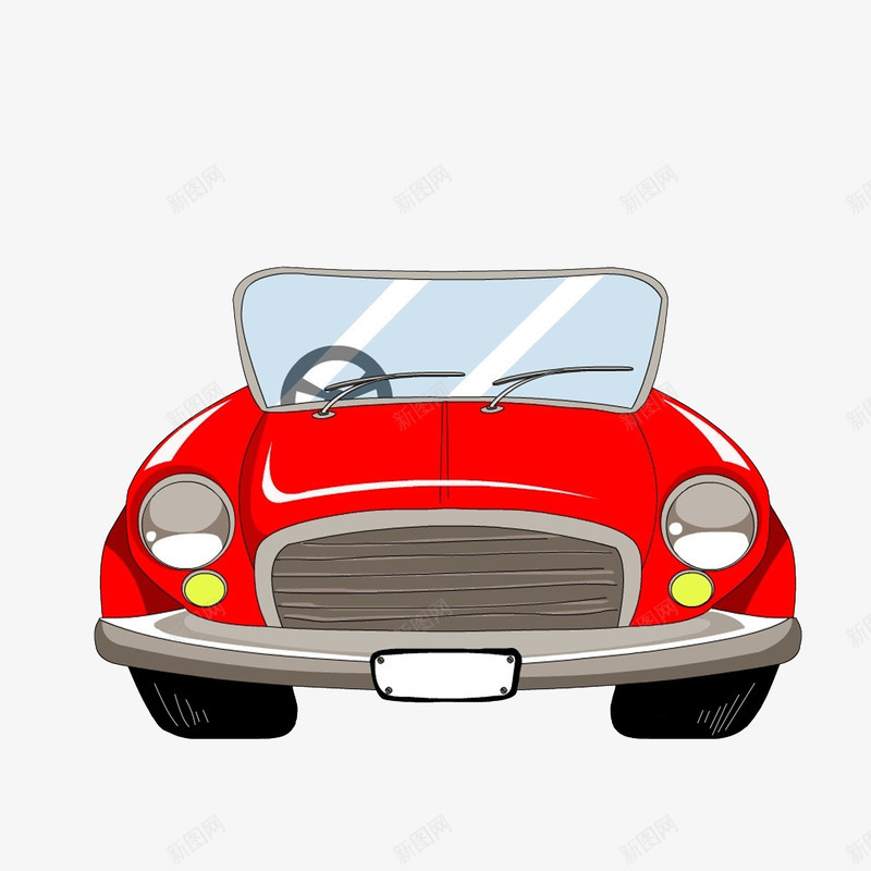 小型红色汽车图片卡通图片