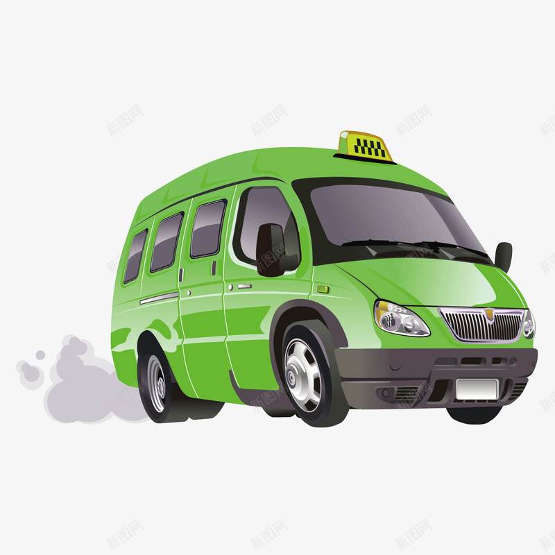 绿色卡通小汽车面包车png免抠素材_新图网 https://ixintu.com 卡通 小汽车 绿色 面包车