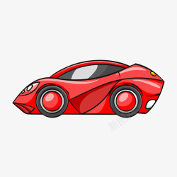 大红色跑车插画手绘红色跑车插画高清图片