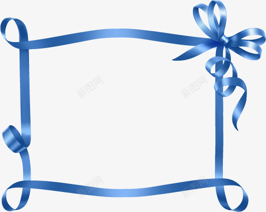 蓝色精美丝带礼盒包装png免抠素材_新图网 https://ixintu.com 丝带 包装 礼盒 精美 蓝色