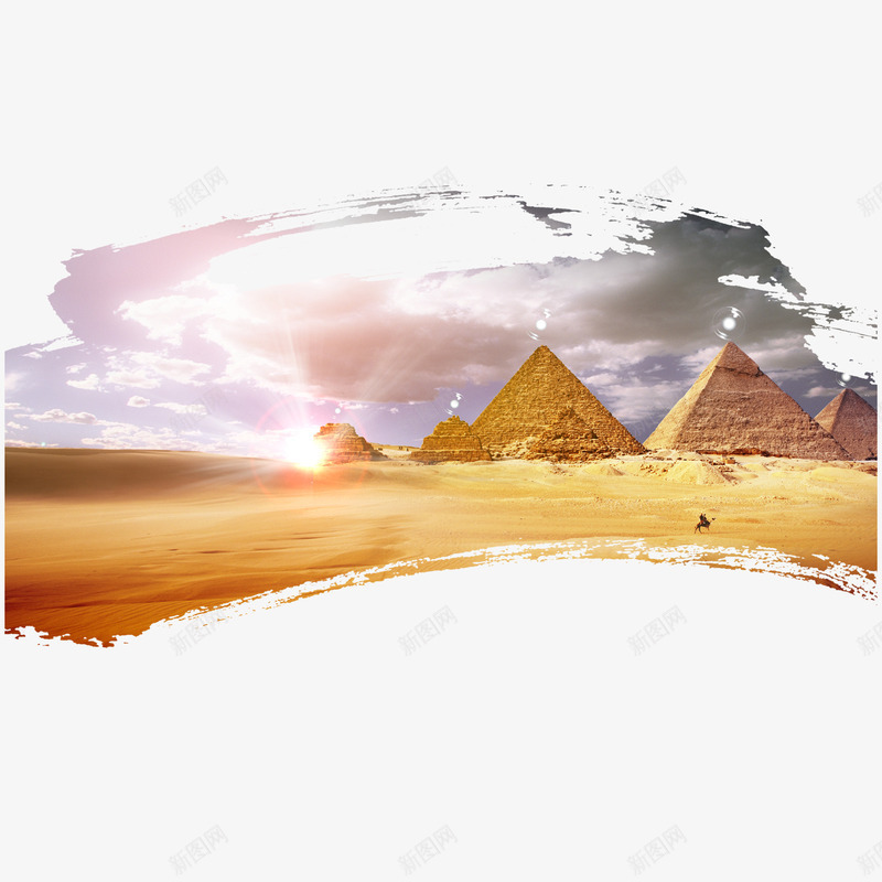 埃及非洲沙漠金字塔psd免抠素材_新图网 https://ixintu.com 免抠图 天空 沙漠 沙漠天空 非洲