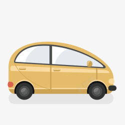 可爱车辆创意黄色面包车矢量图高清图片