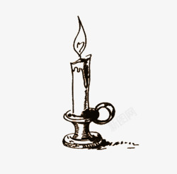 黑白蜡烛手绘蜡烛图标高清图片