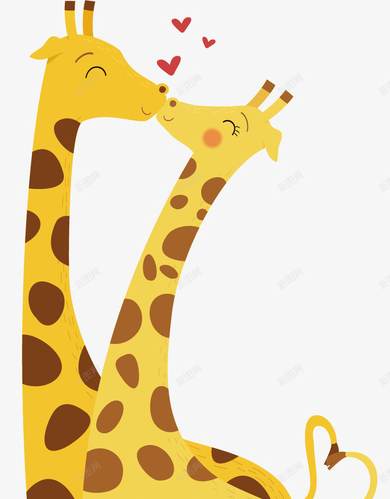 手绘卡通可爱亲吻的长颈鹿png免抠素材_新图网 https://ixintu.com 七夕节 亲吻的长颈鹿 卡通 可爱 情人节 手绘 爱情