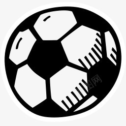 简笔画足球图标png_新图网 https://ixintu.com 卡通足球 简笔画 运动球类 黑白足球