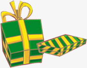 绿色条纹创意礼盒png免抠素材_新图网 https://ixintu.com 创意 条纹 礼盒 绿色