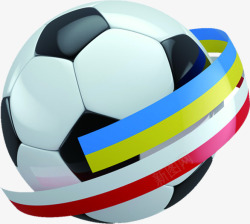 彩带环绕环绕彩带的足球欧洲杯高清图片
