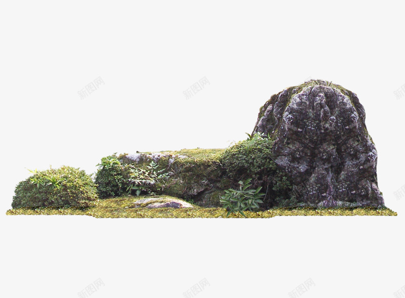 假山装饰png免抠素材_新图网 https://ixintu.com 假山 植物 矢量装饰 石头山 装饰