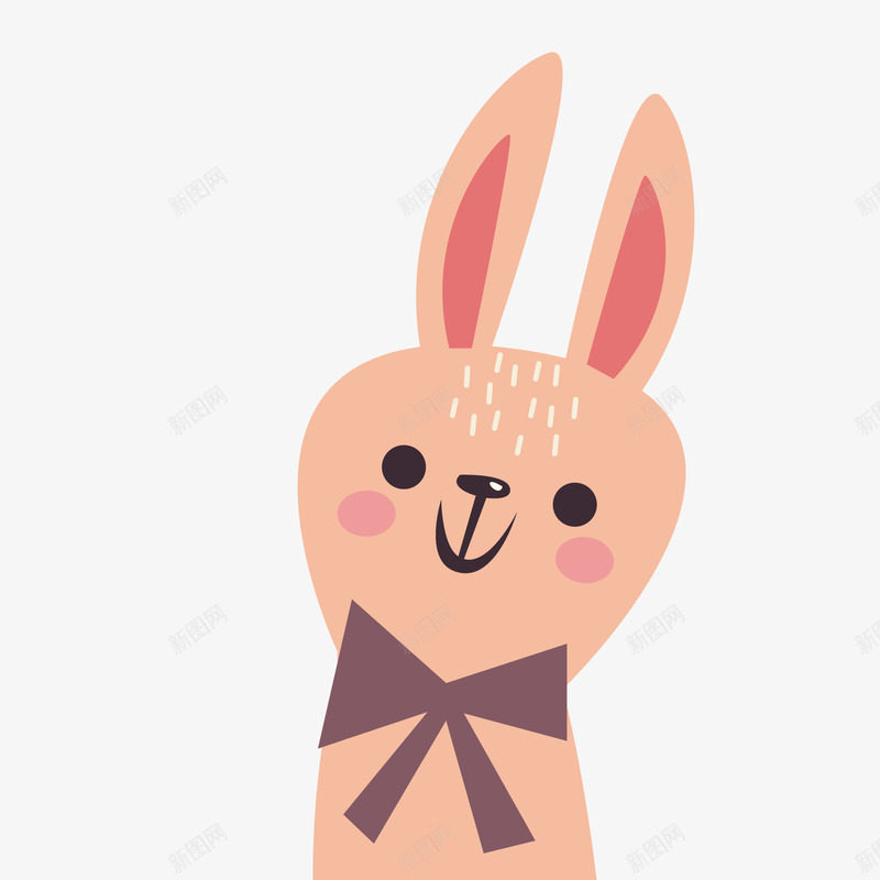 卡通可爱的扁平化小兔子矢量图ai免抠素材_新图网 https://ixintu.com 动物 卡通 可爱 小兔子 微笑 粉红色 矢量图